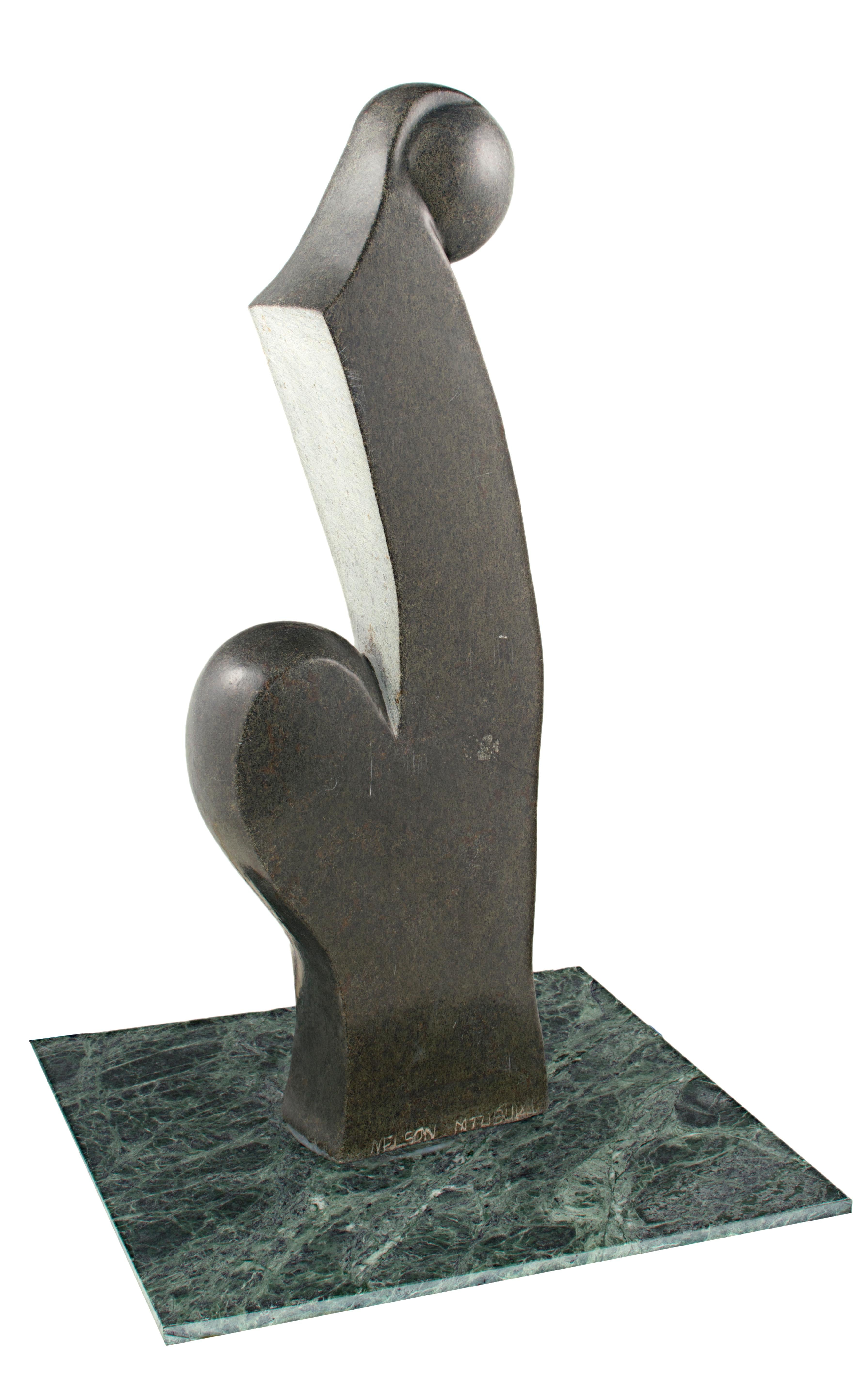 'Mother and Child' original springstone sculpture signed by Nelson Mutumbuki For Sale 1