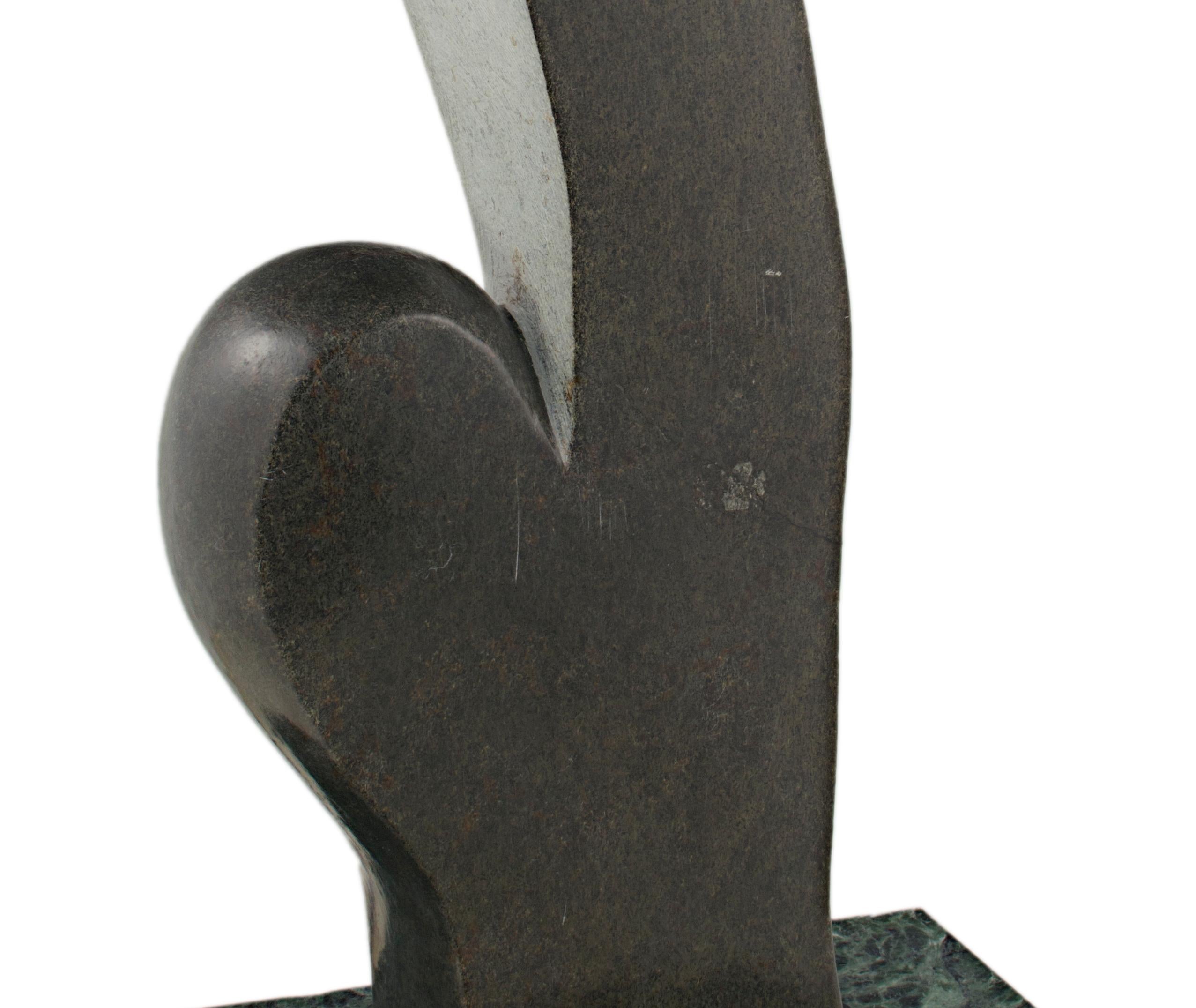 'Mother and Child' original springstone sculpture signed by Nelson Mutumbuki For Sale 5