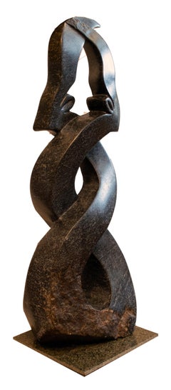 'Kudu' original springstone Shona sculpture antelope signed by Terence Nehumba