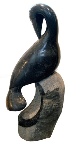'Bird' original springstone Shona sculpture signed by Terence Nehumba