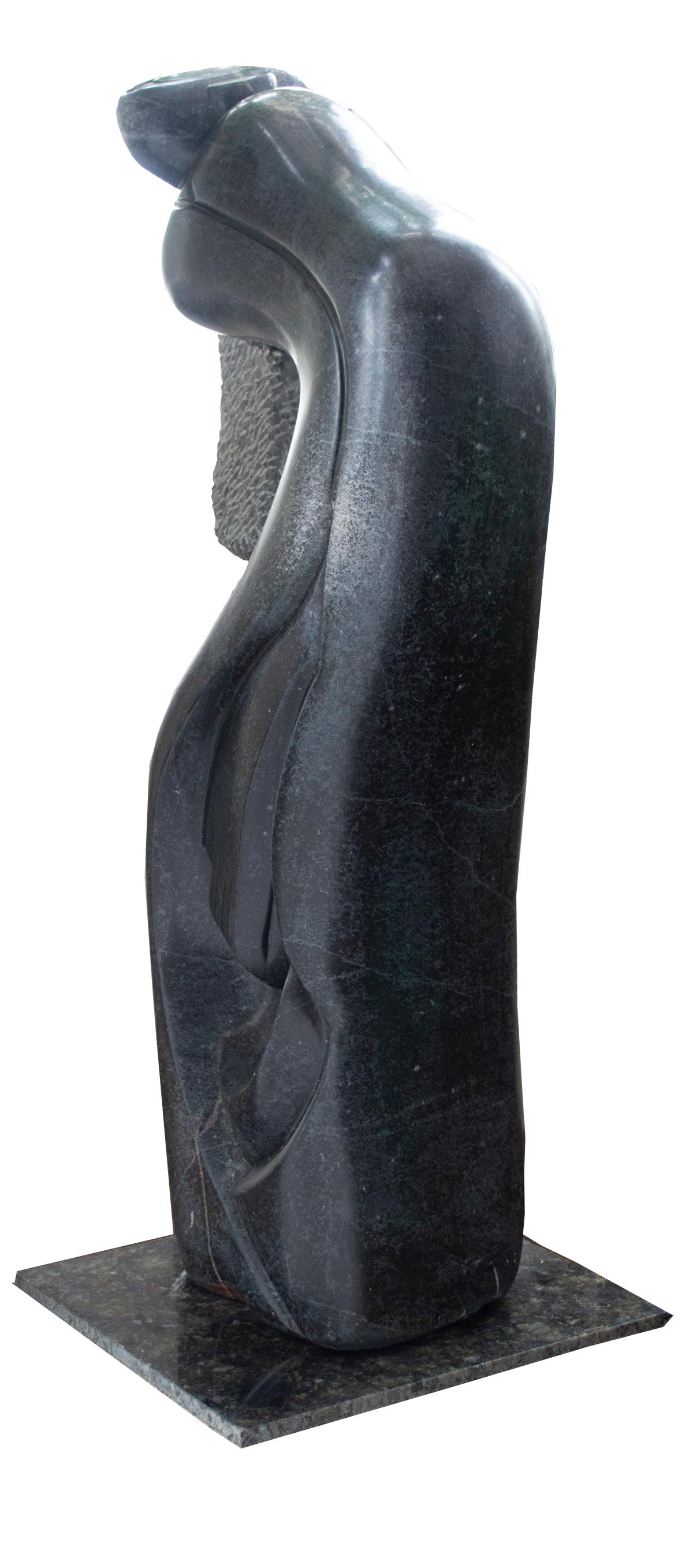 'Bride' is an original springstone sculpture signed by the Zimbabwean artist Brian Nehumba. Brian was trained in the Shona stone carving tradition and this is an excellent example of his work, combining abstract and human forms. The sculpture takes