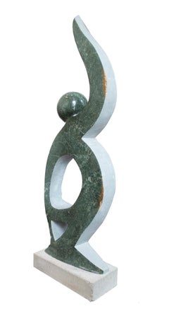 Scultura originale in pietra 'Footballer (Soccer Player)' firmata da Canaan Ngandu