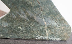 'Saluting Bird' scultura originale in serpentino opalino firmata da Canaan Ngandu