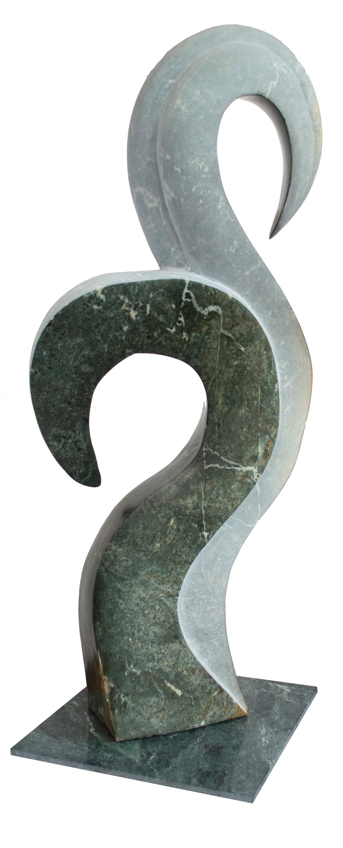'Flor floreciente' escultura original de serpentina opalina firmada por Canaan Ngandu en venta 2