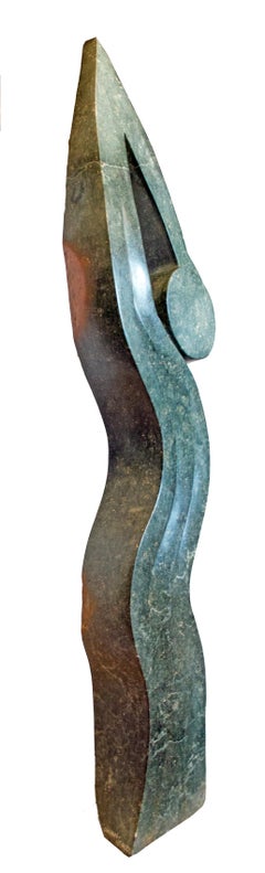 'Stretching' scultura originale in serpentino opale Shona firmata da Canaan Ngandu