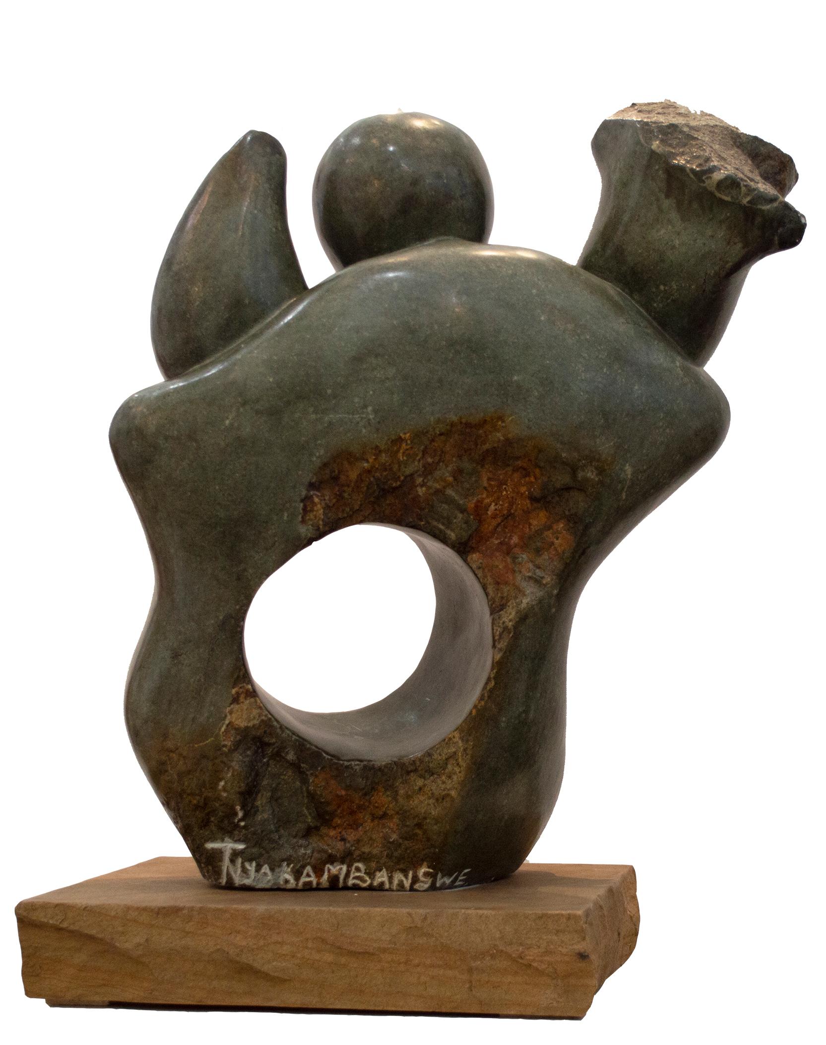 'Sharing One Heart' original opal serpentine sculpture by Tichona Nyakambangwe For Sale 1