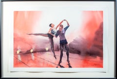 'The Rehearsal' original ballet watercolor signed by Julia Taylor
