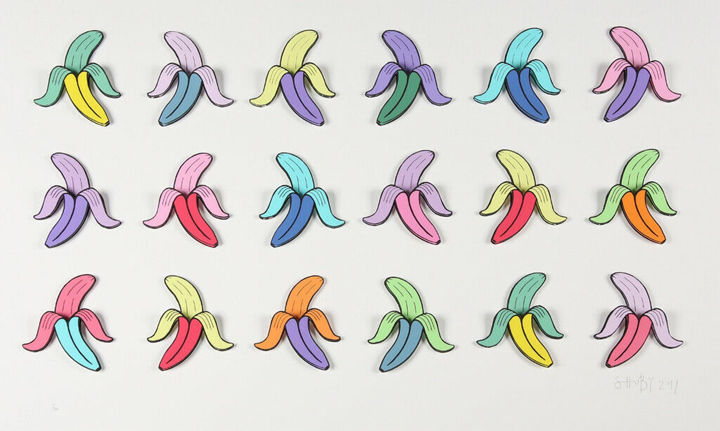 Shuby Figurative Print - Multiple Banana 3D (Pop Art, Warhol, Street Art)