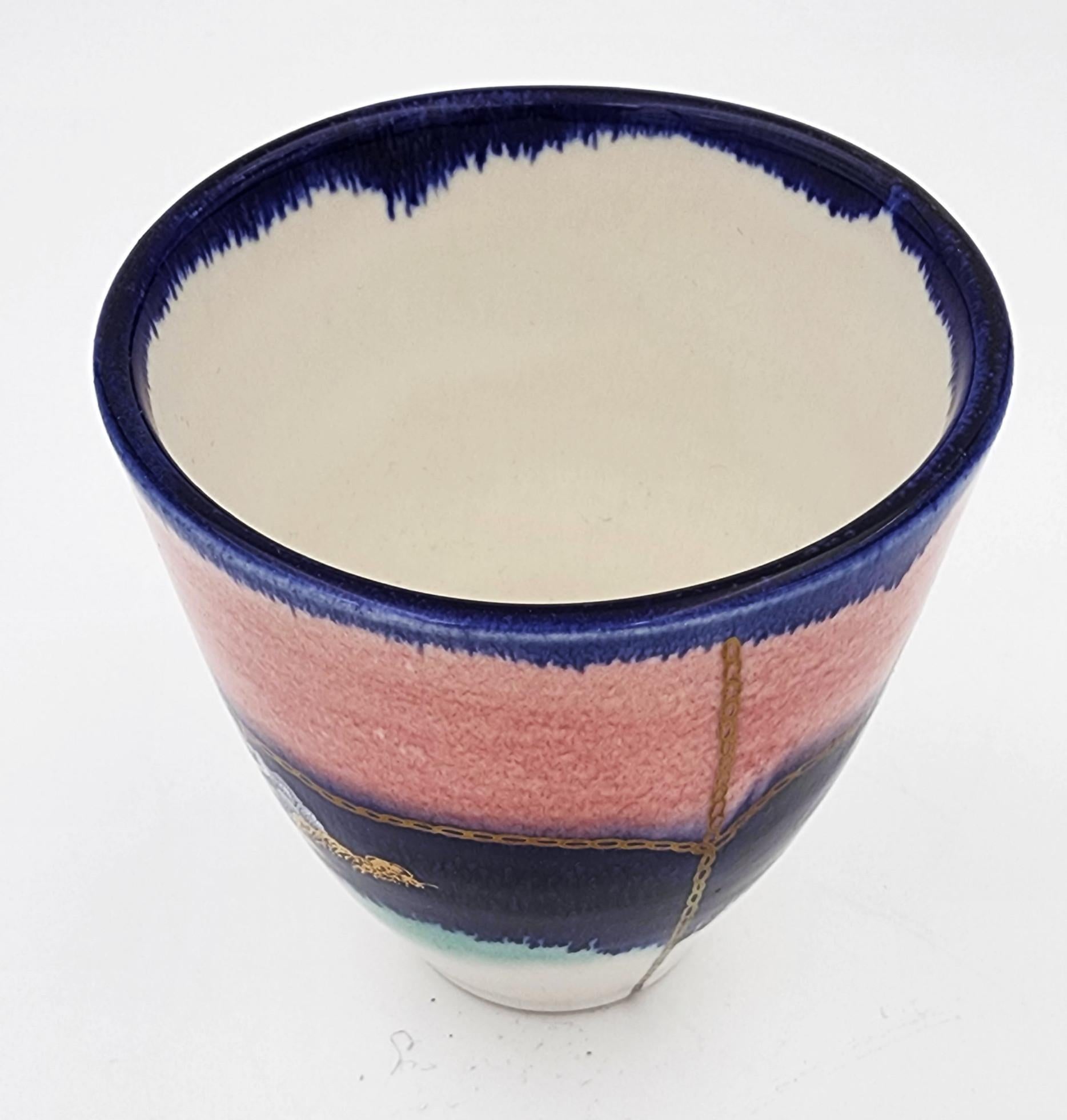 Cup with Patterns II (Hand-Painted, Gold Luster) For Sale 1