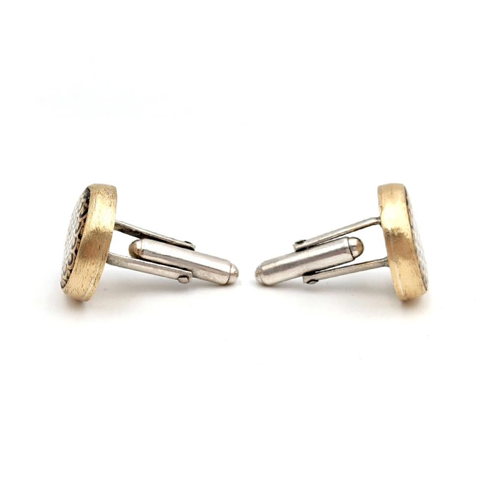 Cufflinks, Black Porcelain Gold, Jewelry  Men, Sterling Silver (MADE TO ORDER) For Sale 1