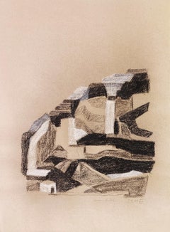 Senza titolo (XIII) (Astratto vs. Figurativo, Paesaggio, Pastello)