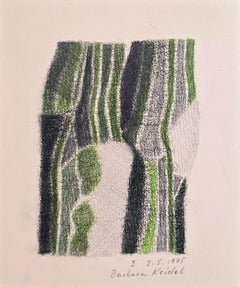 Untitled Abstract in Green (I) (Pastel Drawing)