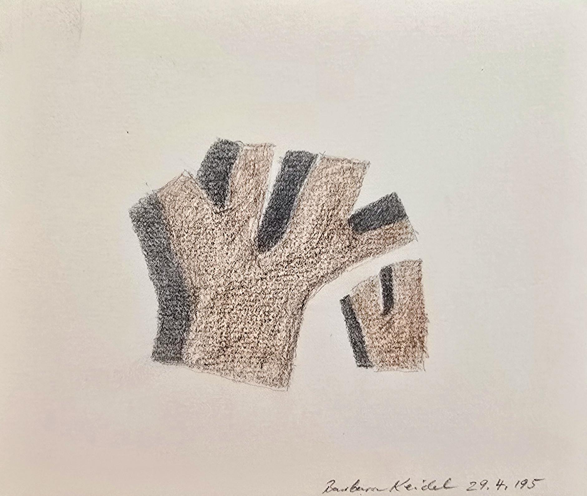 Untitled Abstract in Beige (Pastel Drawing)