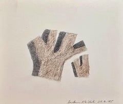 Untitled Abstract in Beige (Pastel Drawing)