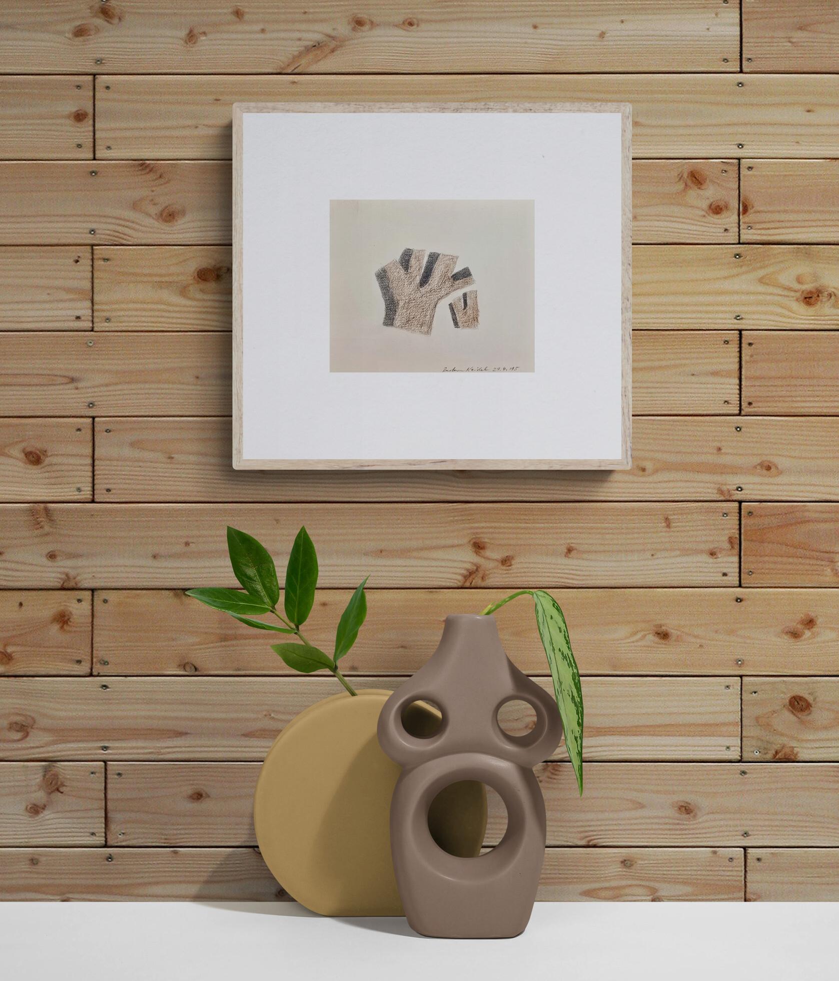 Untitled Abstract in Beige (Pastel Drawing) - Art by Barbara Keidel
