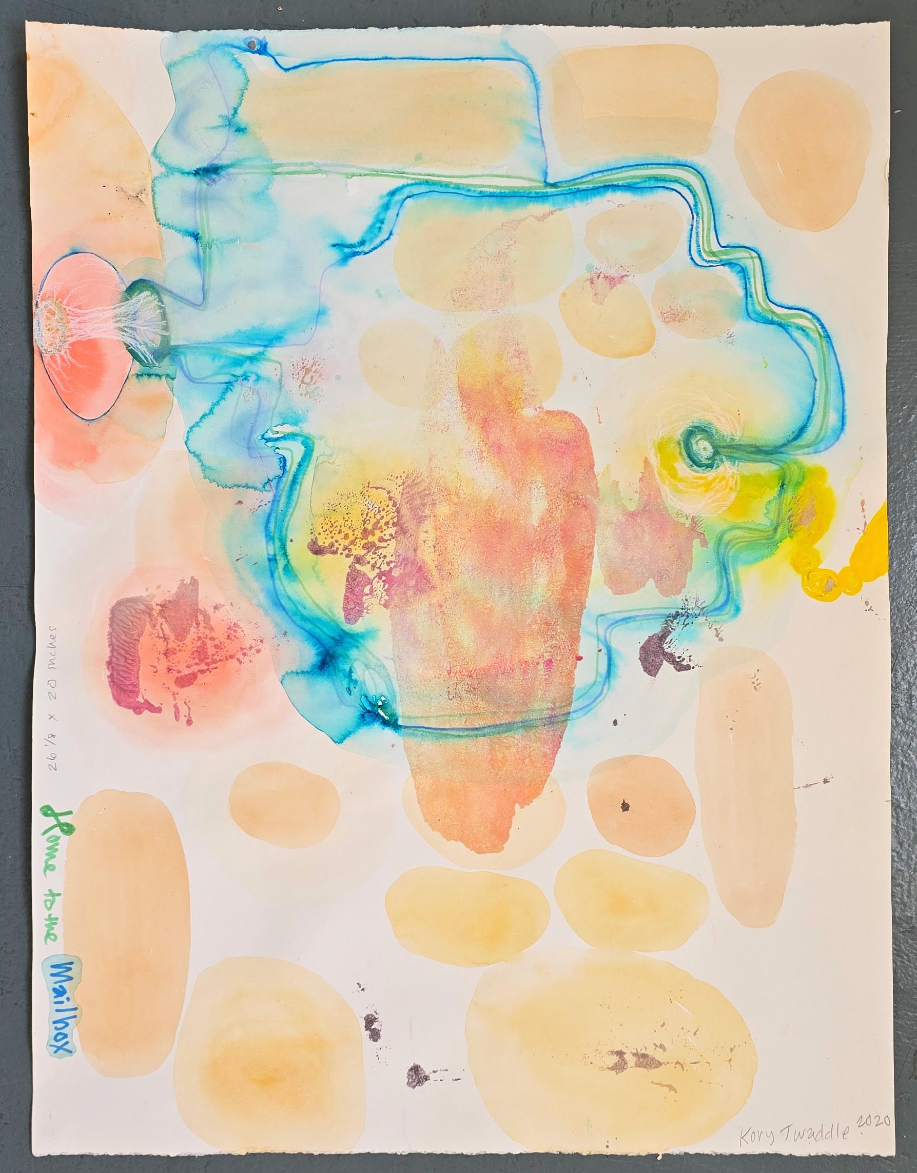Kory Twaddle
Home to the Mailbox (Abstract, Biogram, Warm, Pastel)
Watercolor on Deckled Edge Watercolor Paper
Year: 2020
Size: 20 x 26 inches (50.08 x 66.04 cm)
Signed, titled and dated in marker and pencil
COA provided

Kory Twaddle’s work