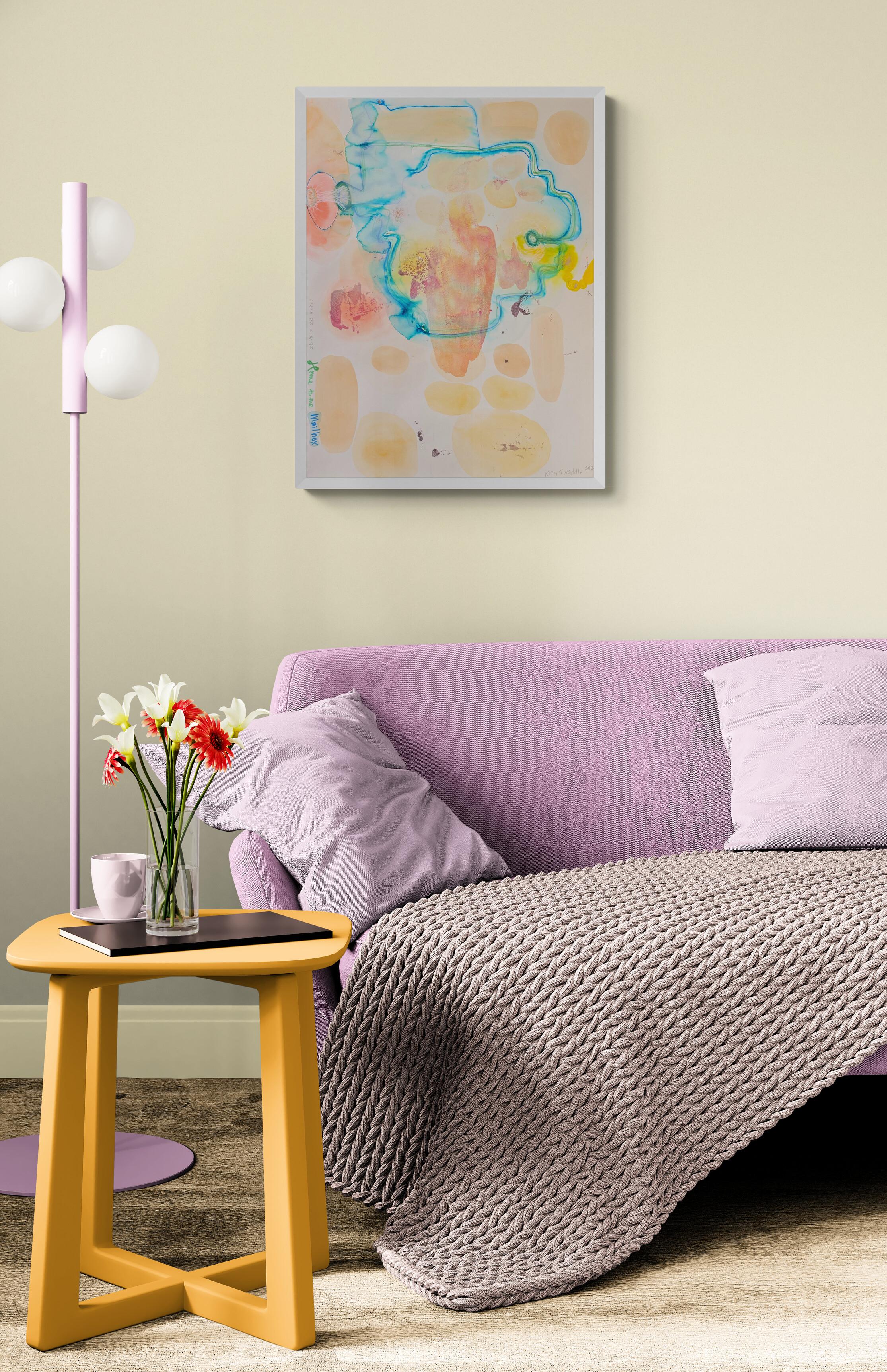 Home to the Mailbox (Abstract, Biogram, Warm, Pastel, ~22% OFF - LIMITED TIME) - Painting by Kory Twaddle