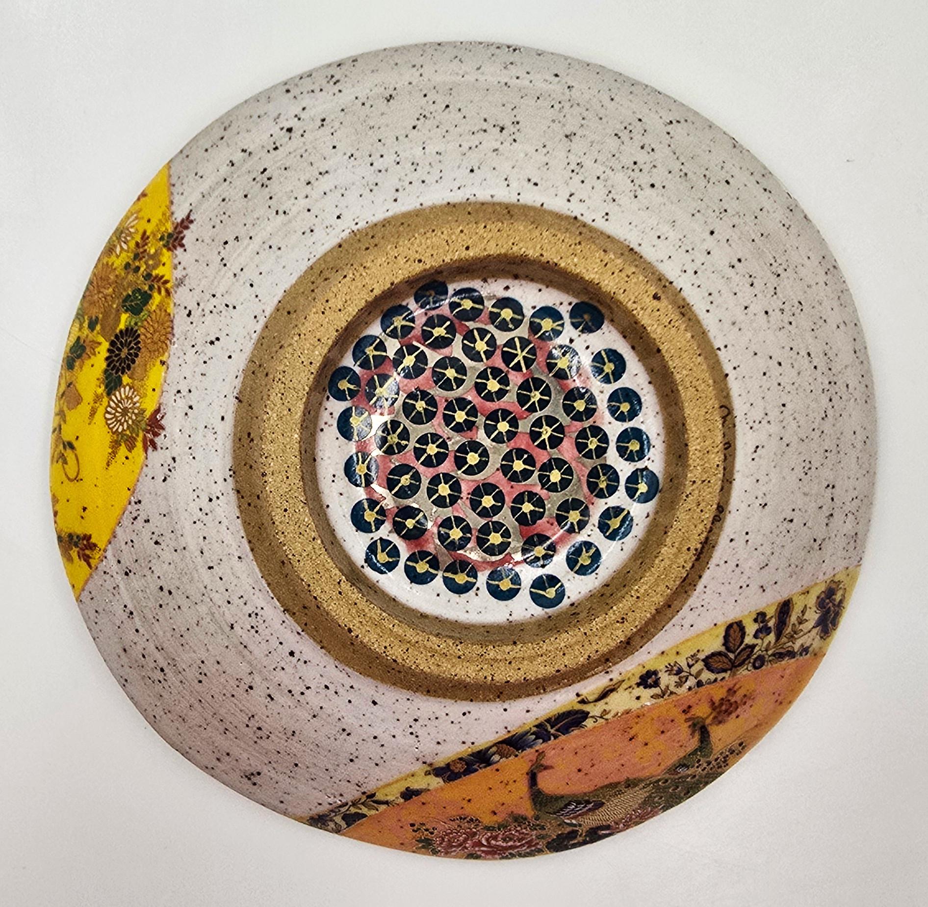 Bowl with Vintage Chair (Handmade, Mid-Century, Modern, Vibrant) - Beige Figurative Sculpture by Melanie Sherman