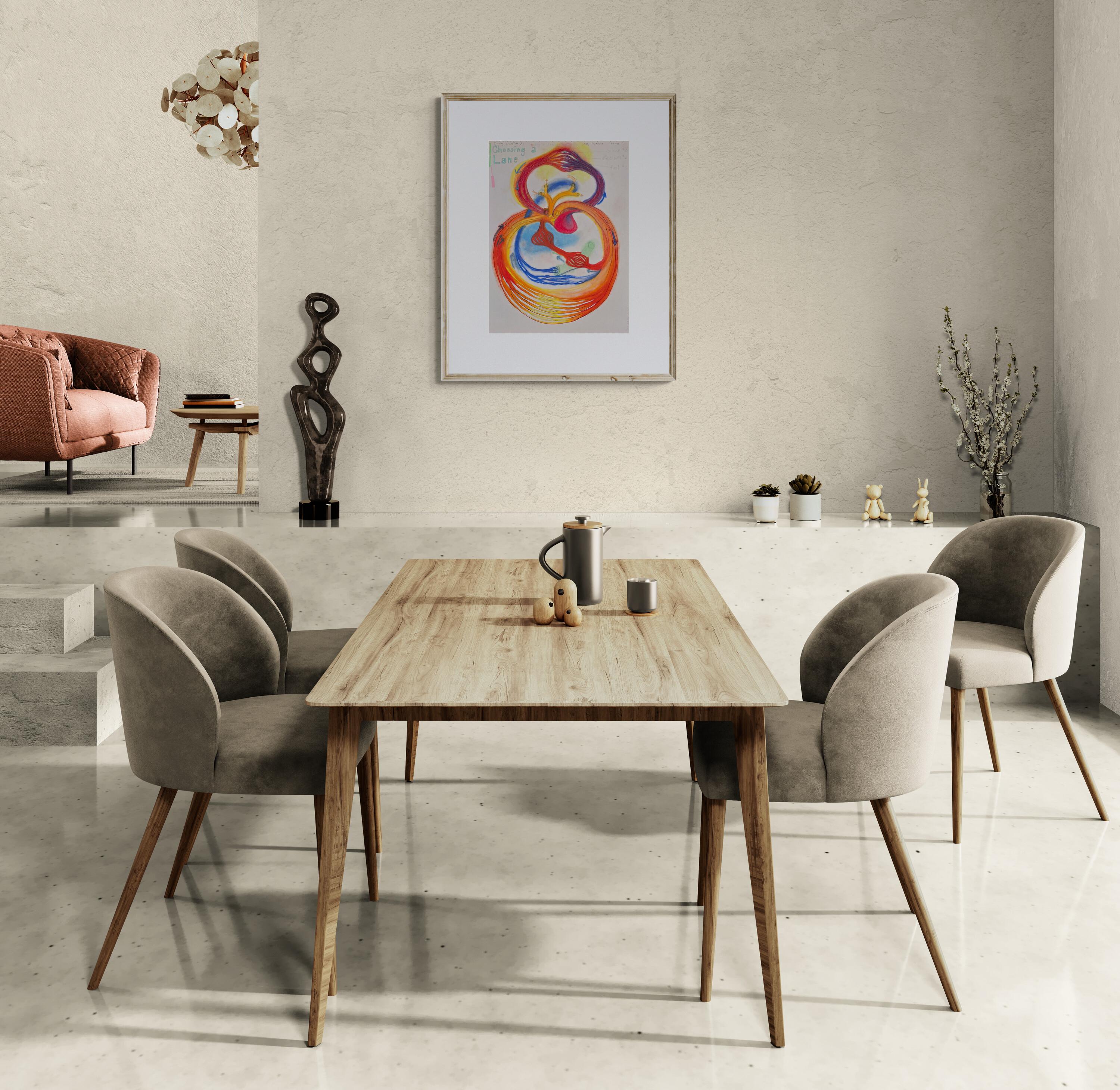 Choosing a Lane (Abstract, Biogram, Vibrant, Heart, Valve, 40% OFF LIMITED TIME) - Gray Abstract Drawing by Kory Twaddle