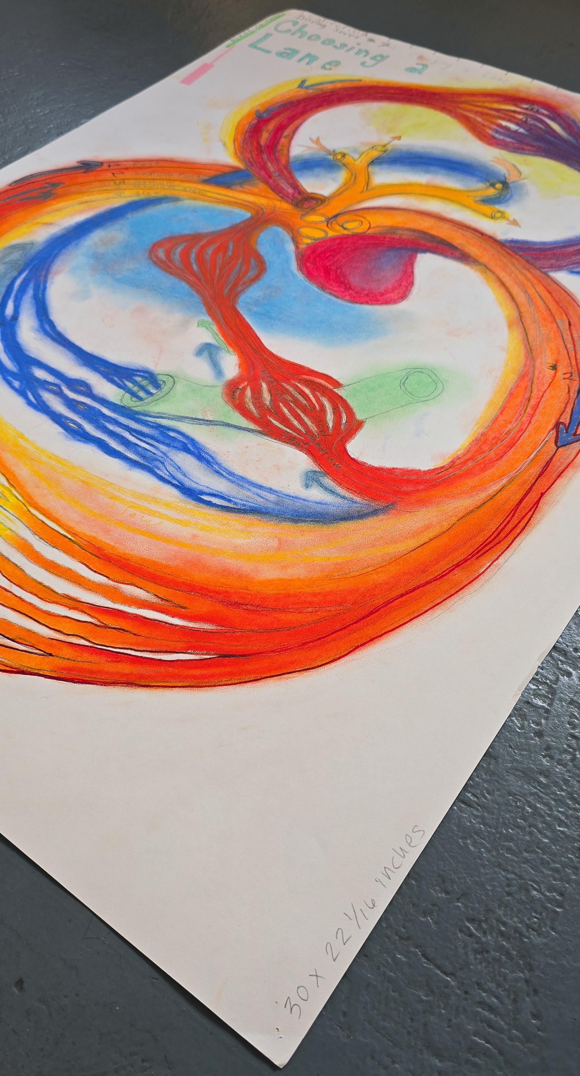 Choosing a Lane (Abstract, Biogram, Vibrant, Heart, Valve, 40% OFF LIMITED TIME) For Sale 1