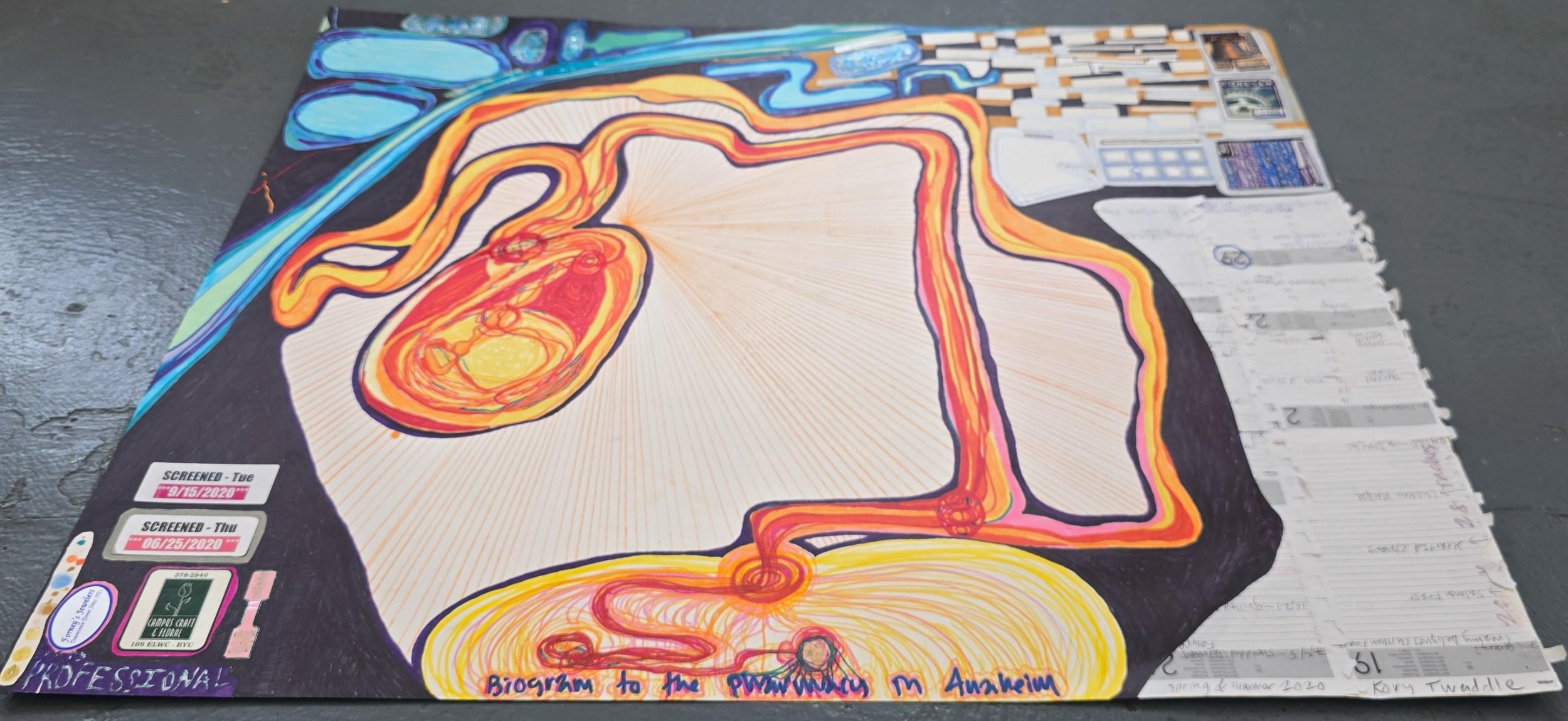 Biogram to the Pharmacy in Anaheim (Abstract, Bold, Figurativ, Collage) For Sale 5