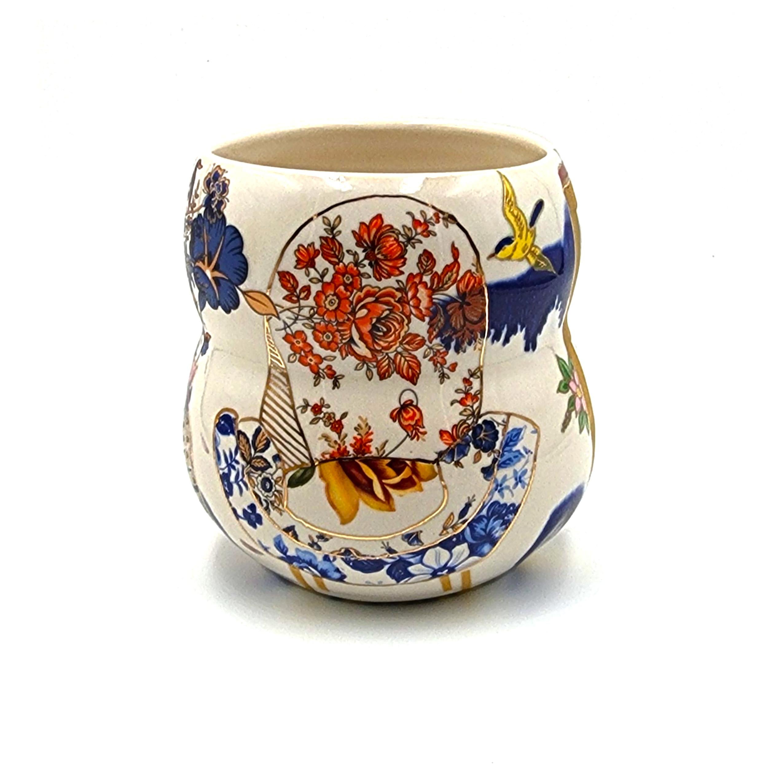 Cup with big Japanese Vase #1 (Handmade, Mid-Century, Modern, Vibrant) - Sculpture by Melanie Sherman
