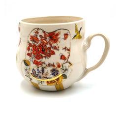 Taza con gran jarrón japonés nº 2 (Hecho a mano, Mediados de siglo, Moderno, Vibrante)