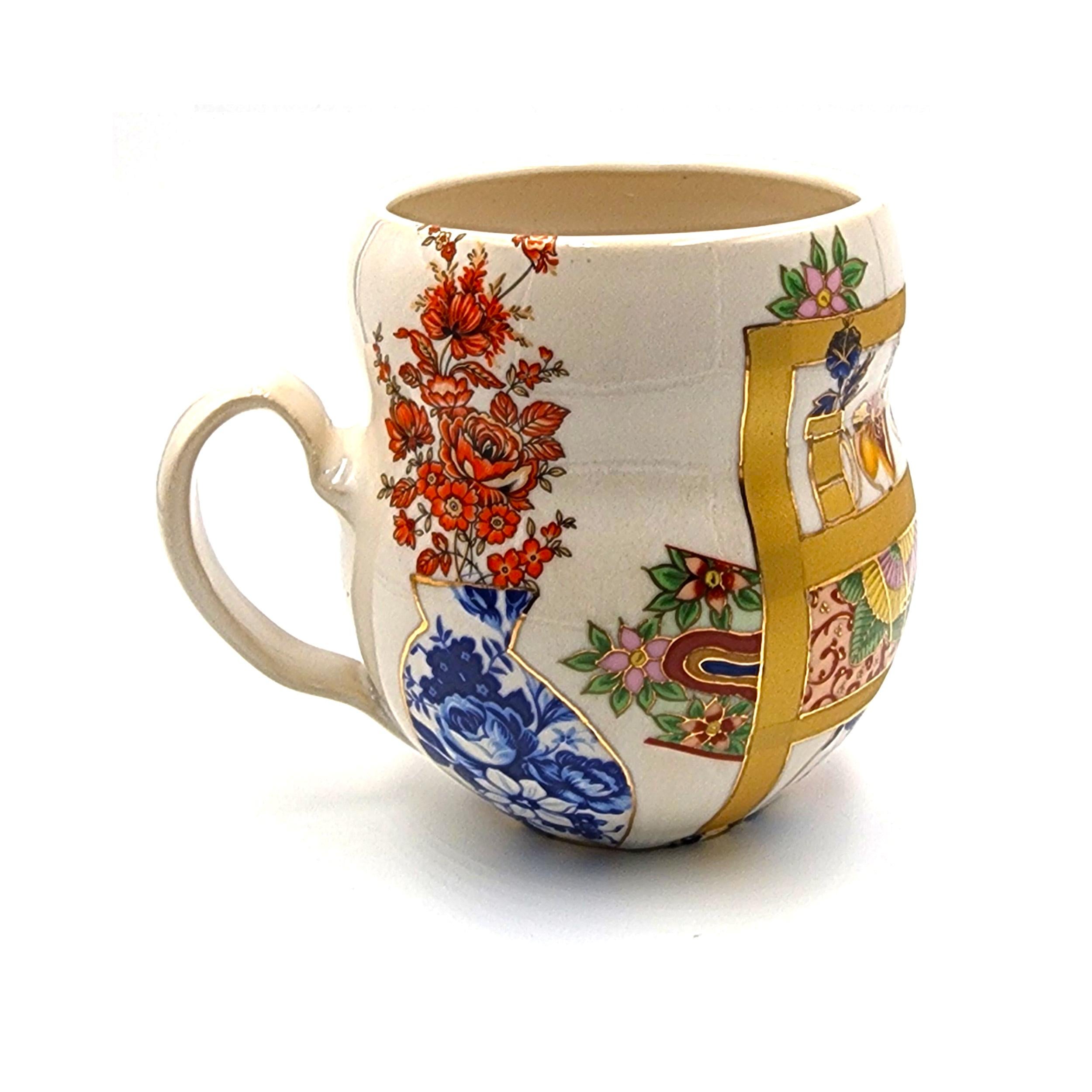 Taza con gran jarrón japonés nº 3 (Hecho a mano, Mediados de siglo, Moderno, Vibrante) - Sculpture Contemporáneo de Melanie Sherman