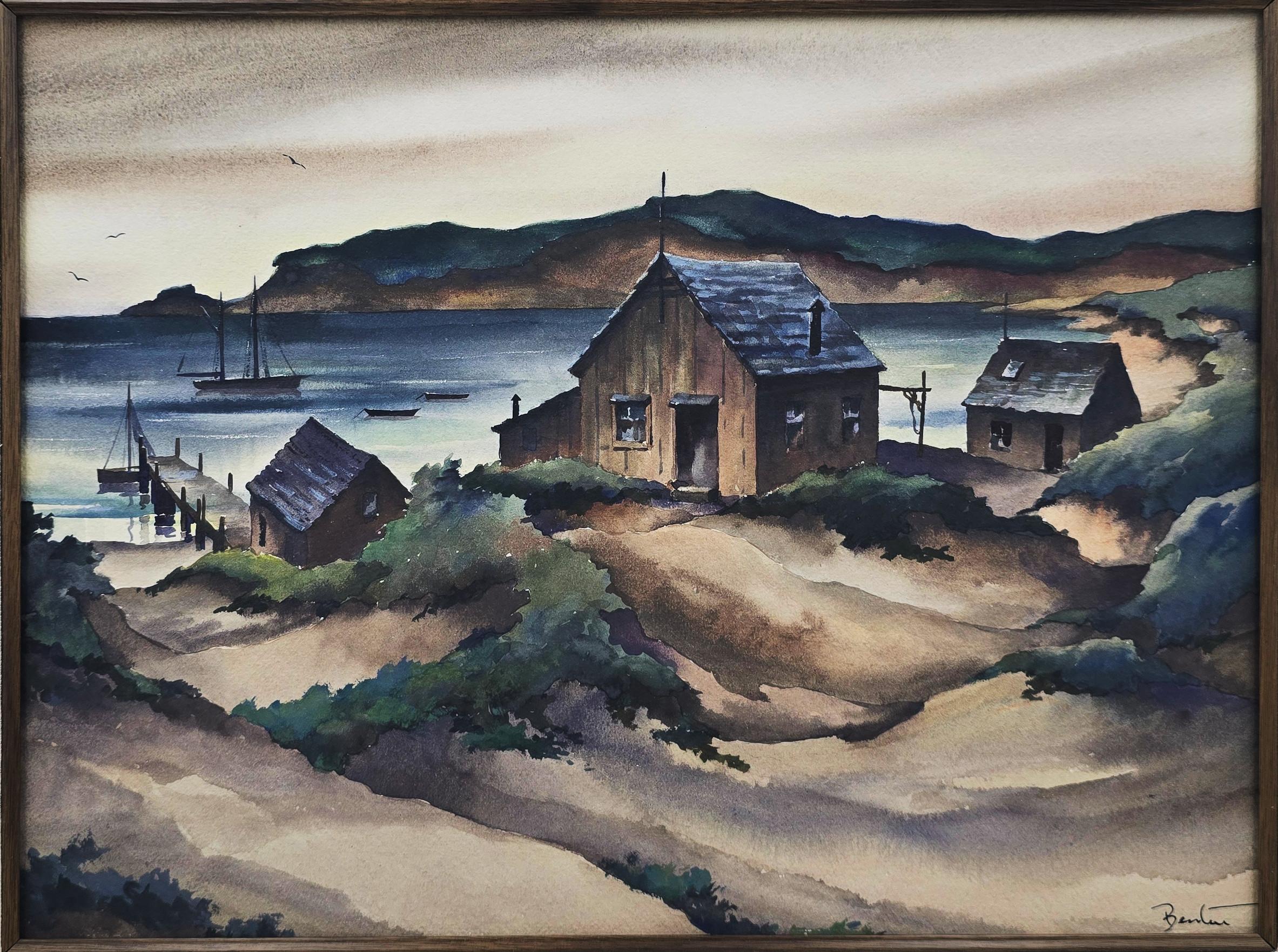 Martha's Vineyard (American Modern, Regionalism, Narrative Painting) For Sale 1