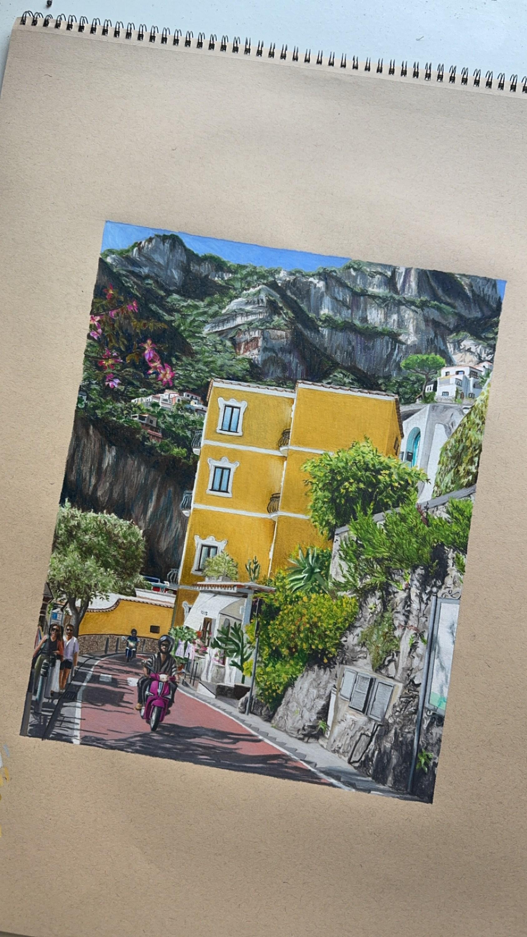 Maria Deely
Positano
2025
Disegno originale con matite colorate
Dimensioni: 14 x 11 pollici (35,56 x 27,94 cm)
Firmato
Il COA ha fornito

In questo disegno, Maria Deely cattura lo spirito vibrante di Positano, situata lungo la Costiera Amalfitana.