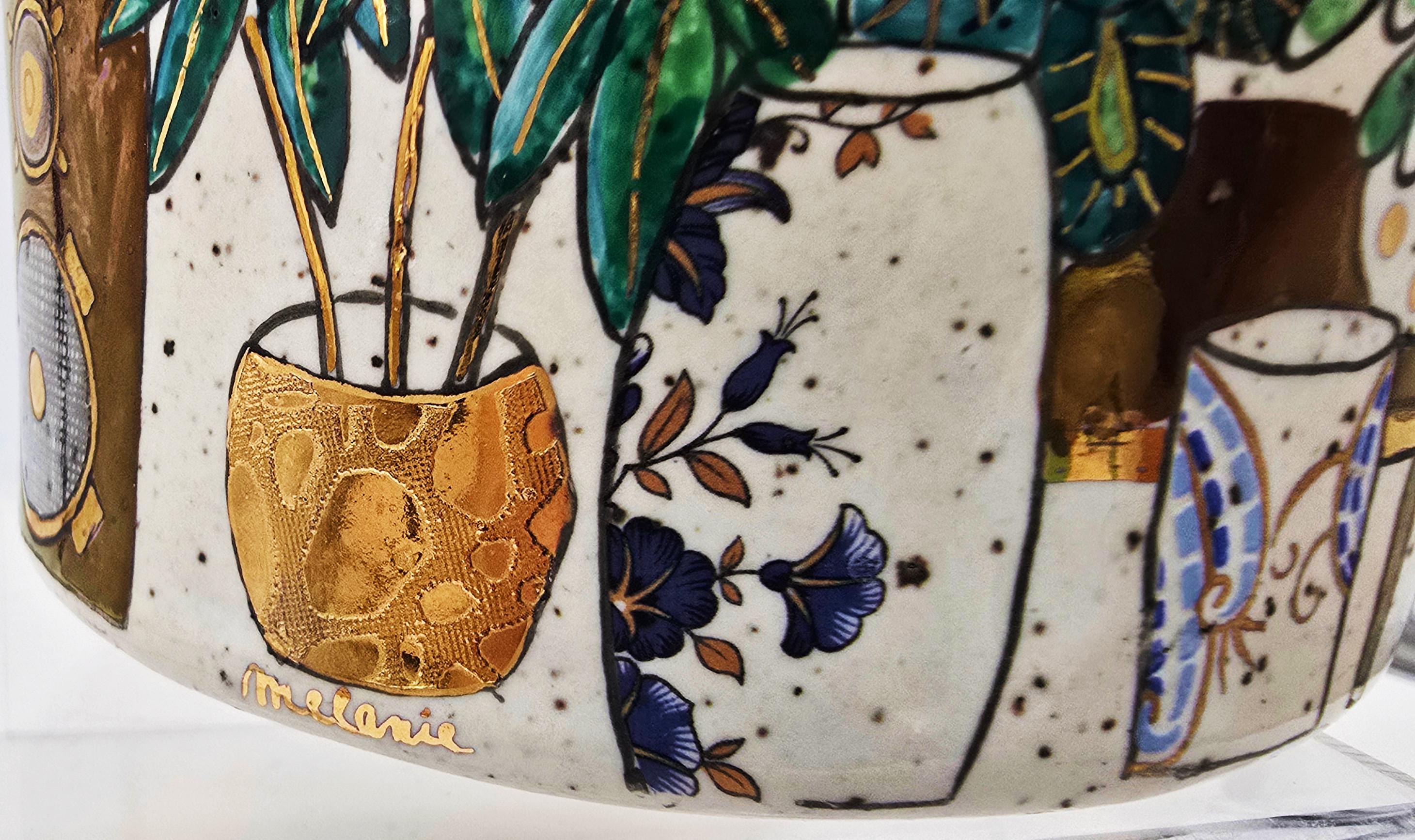 Bol avec nature morte intérieure (milieu du siècle, chaise longue, tour stéréo) en vente 4