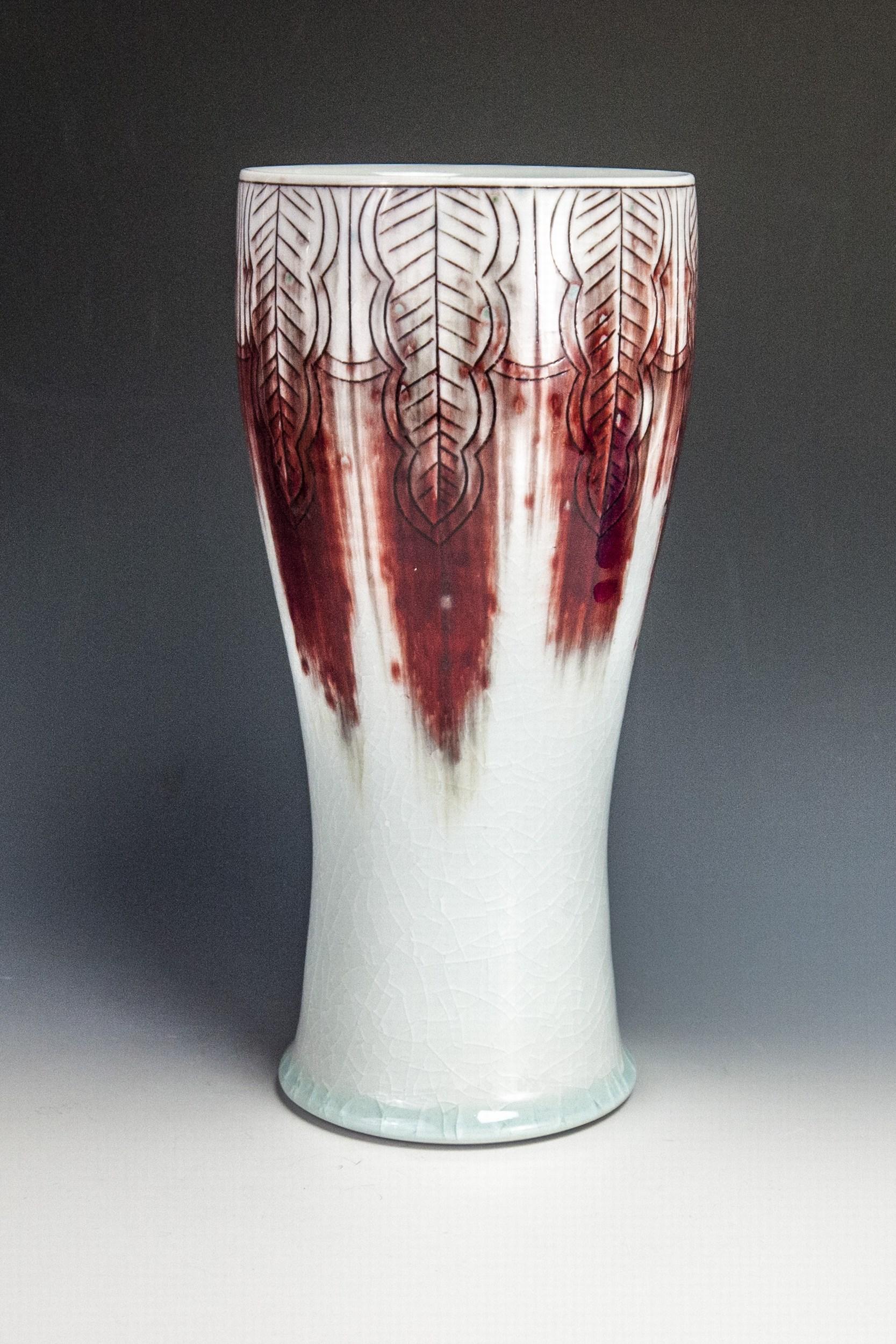 Red Blush Vase - Sculpture by Steven Young Lee