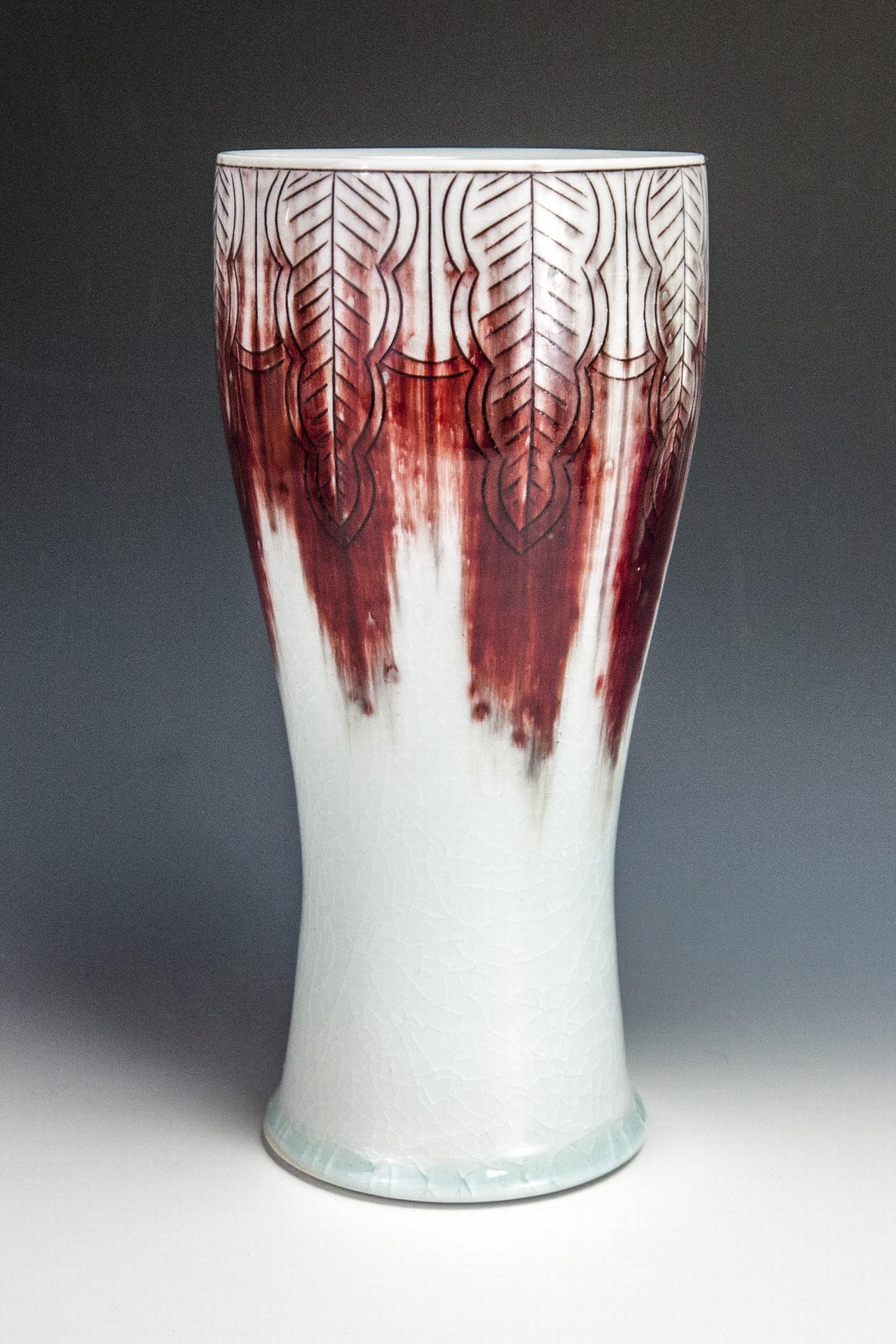 Red Blush Vase - Contemporary Sculpture by Steven Young Lee