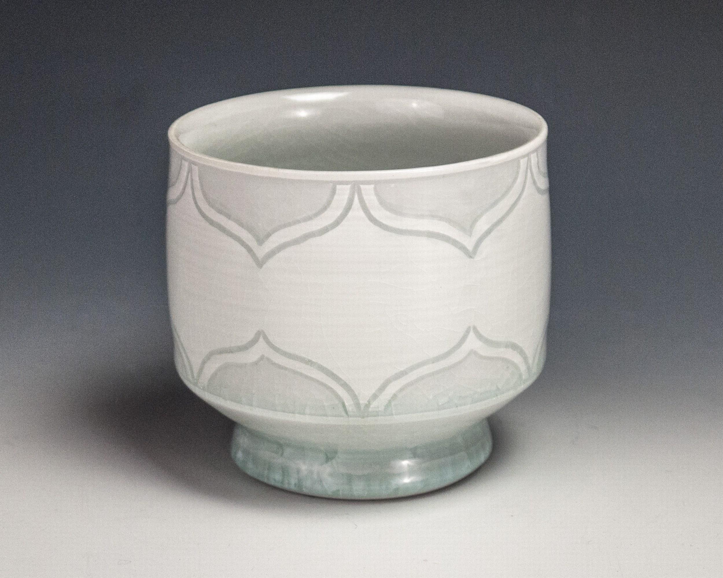 Sgraffito White Cup - Art by Steven Young Lee