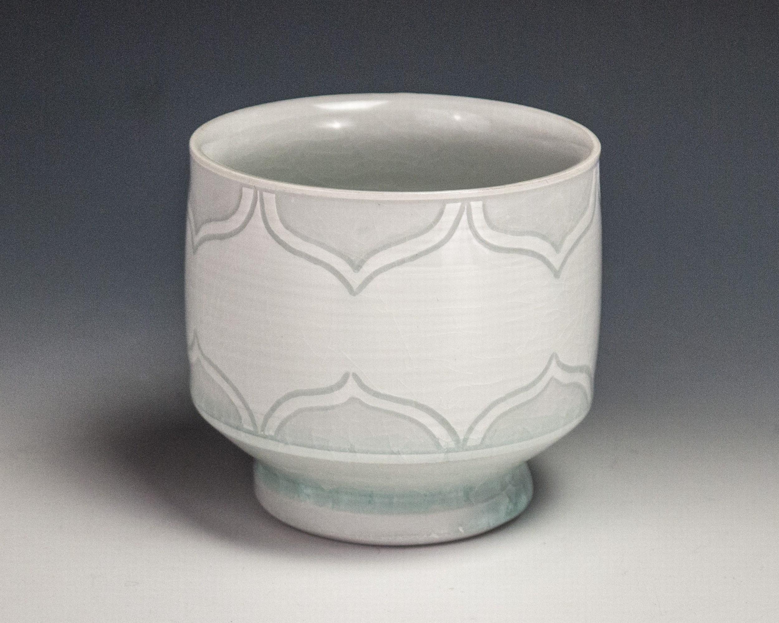 Sgraffito White Cup - Contemporary Art by Steven Young Lee