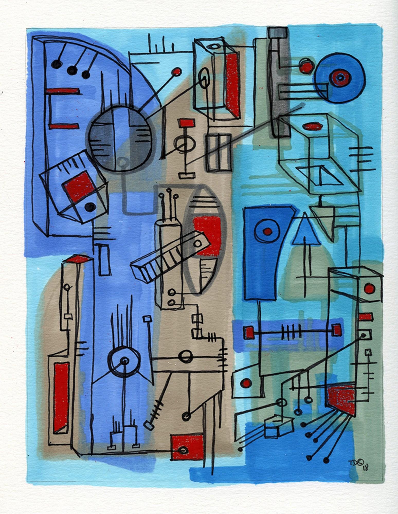Terry Dixon Abstract Drawing - Kinetic Abstraction #30