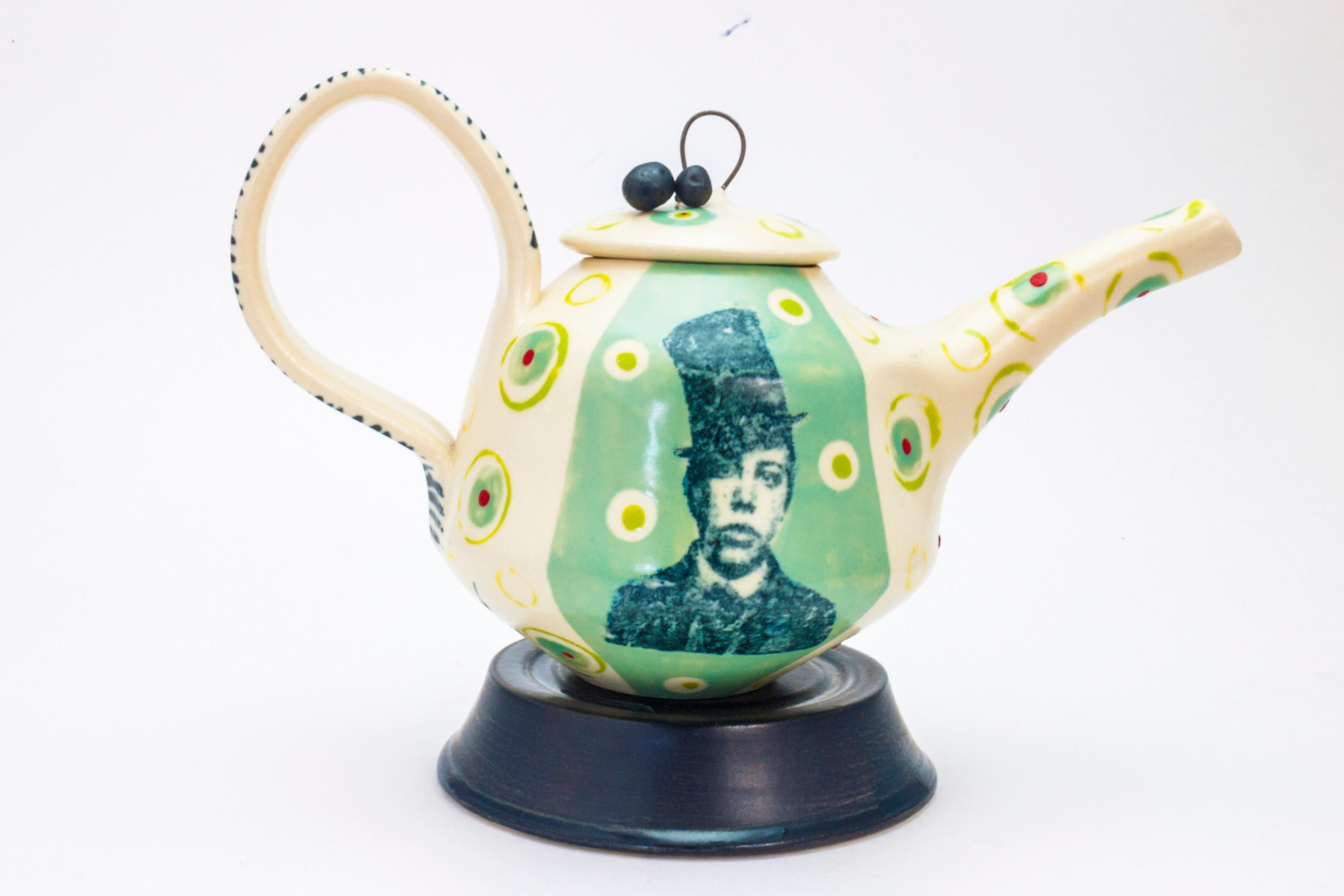 Lithograph printed Teapot with Stand  - Sculpture by Theresa Robinson