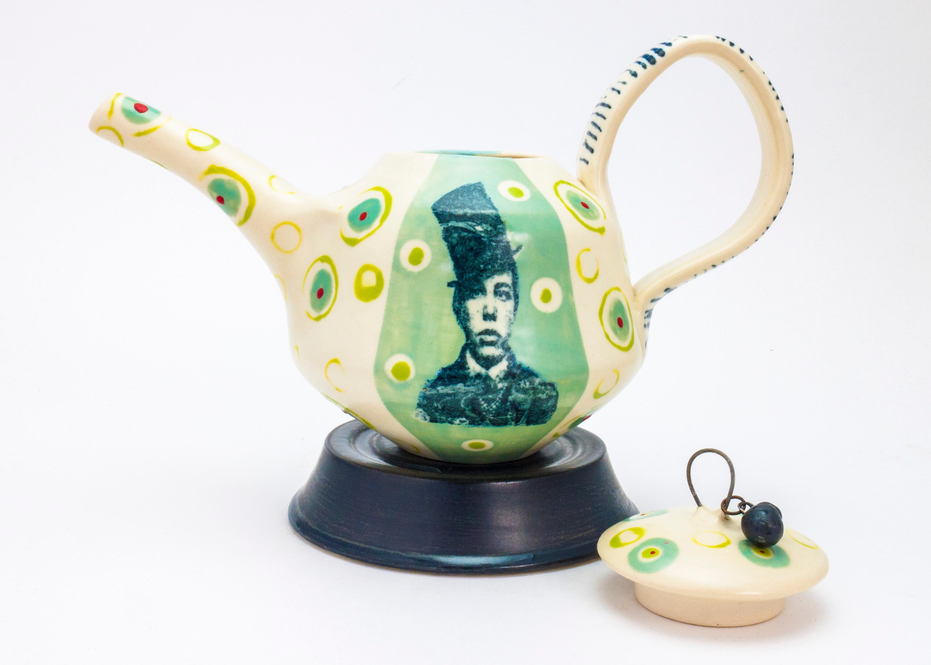 Lithograph printed Teapot with Stand  - Contemporary Sculpture by Theresa Robinson