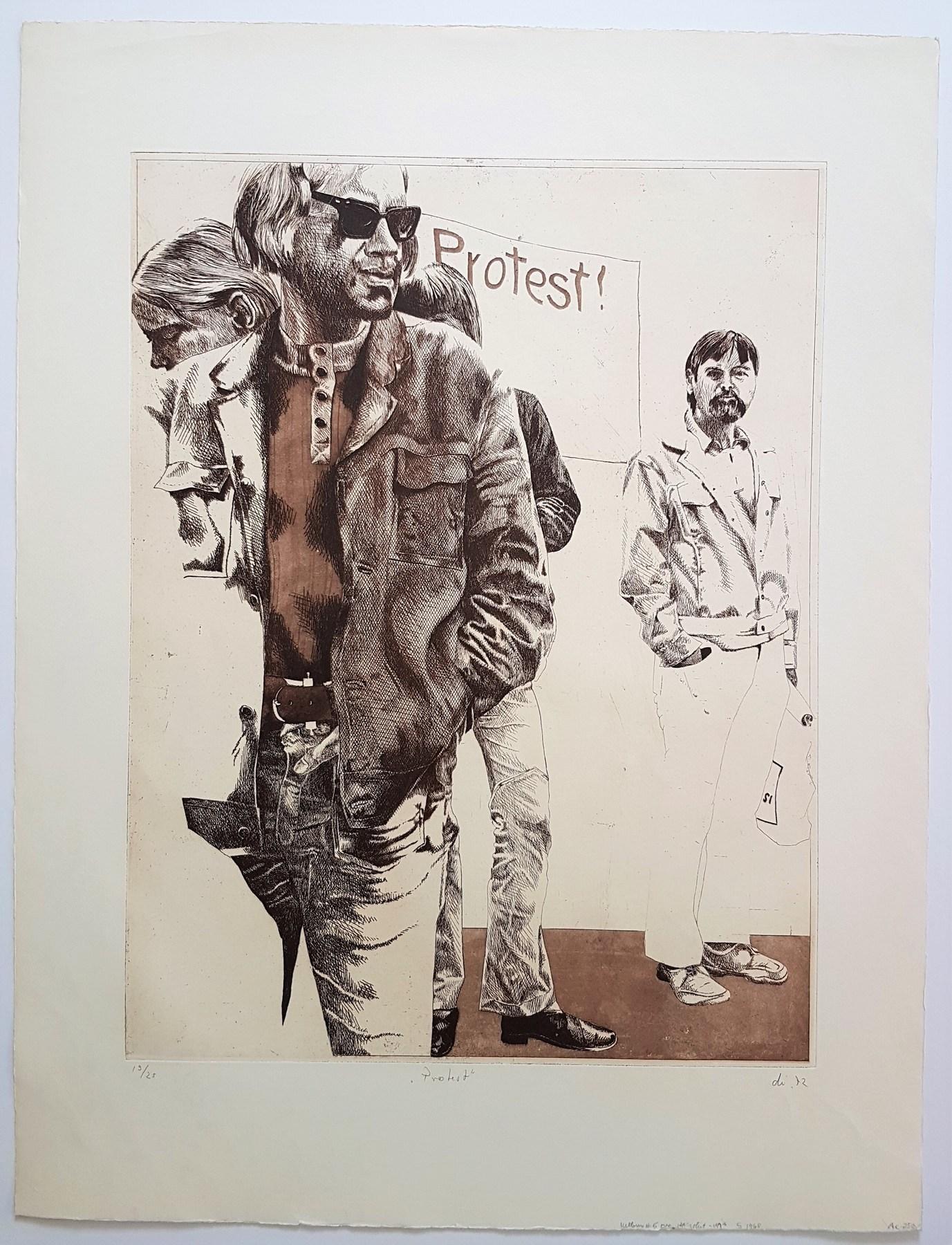 Hans Juergen Diehl Figurative Print - Protest: