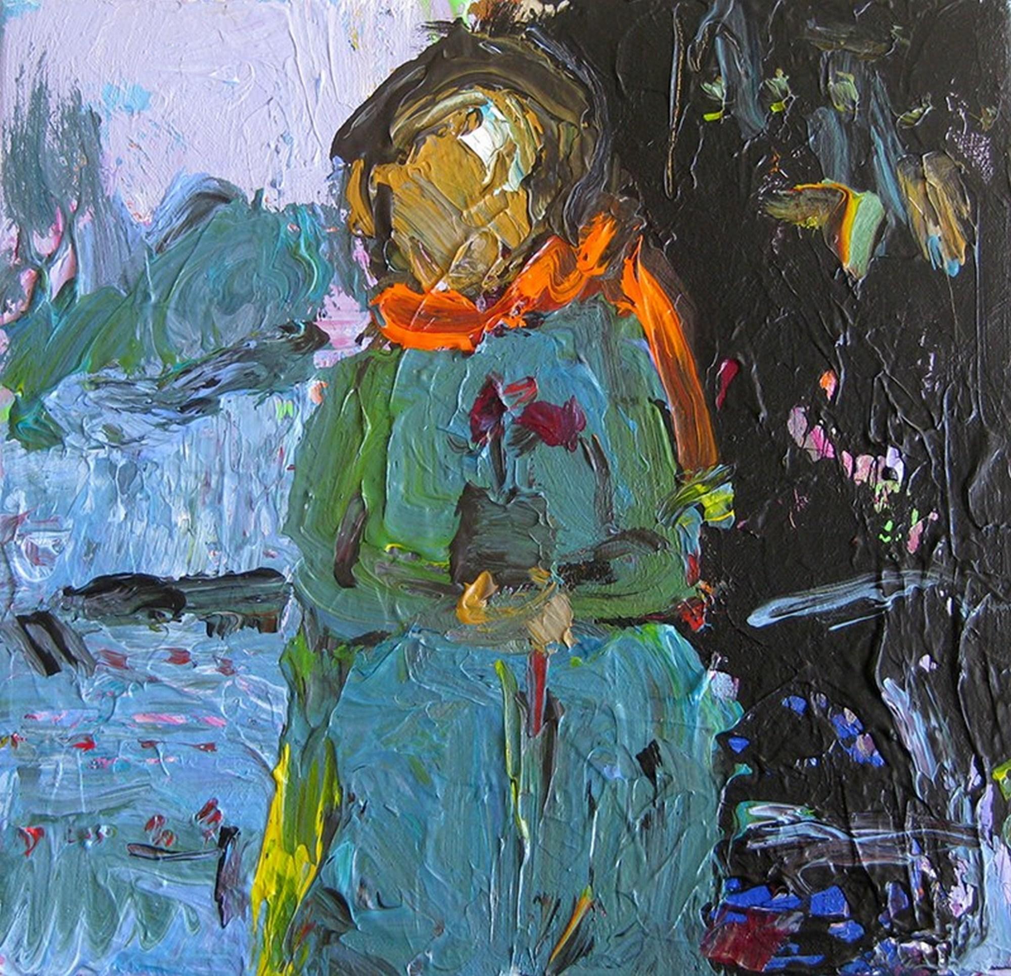Woman With Flower - Painting by Rita Guile