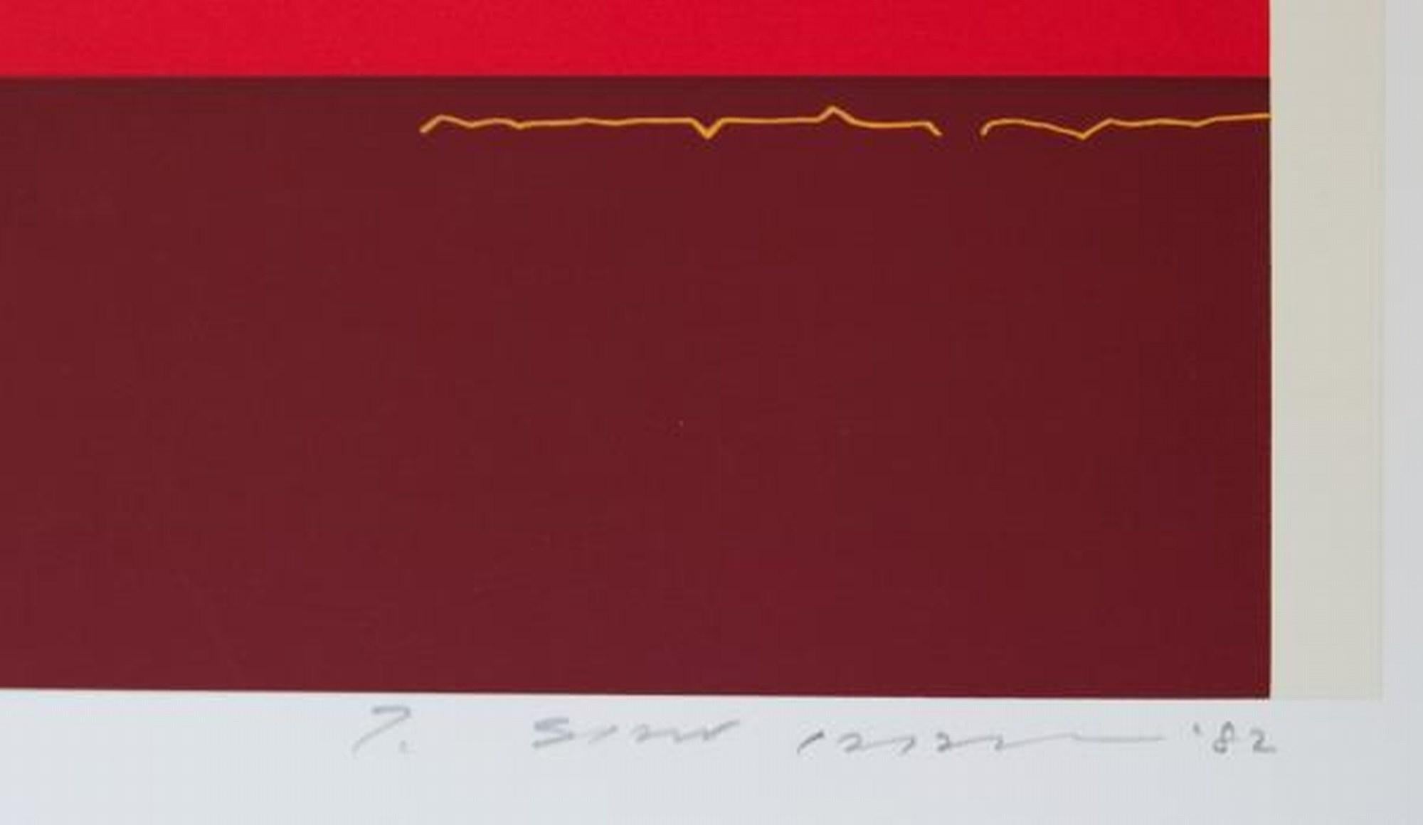Tetsuro Sawada 
Title: Affinity 
Year: 1982
Edition: 15/35 
Signed, numbered and dated in pencil.
Image: 18.8 x 13.5 in
Paper: 24.5 x 17.25 in
COA Provided

A good example of the Tetsuro Sawada's theme of the infinite beyond, the silent emptiness of