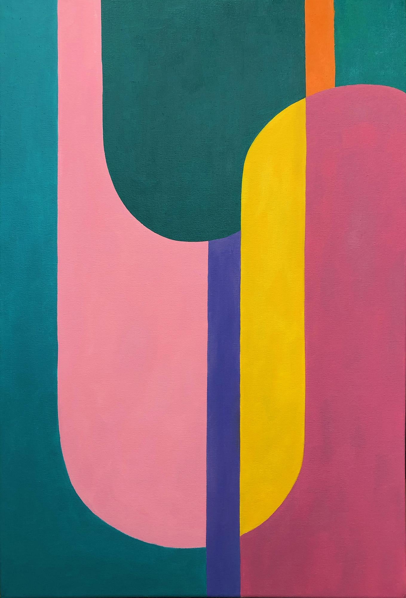 Susan Kiefer Abstract Painting - Indulgence (Geometric Abstraction, Minimalism, Josef Albers, Hard Edge)
