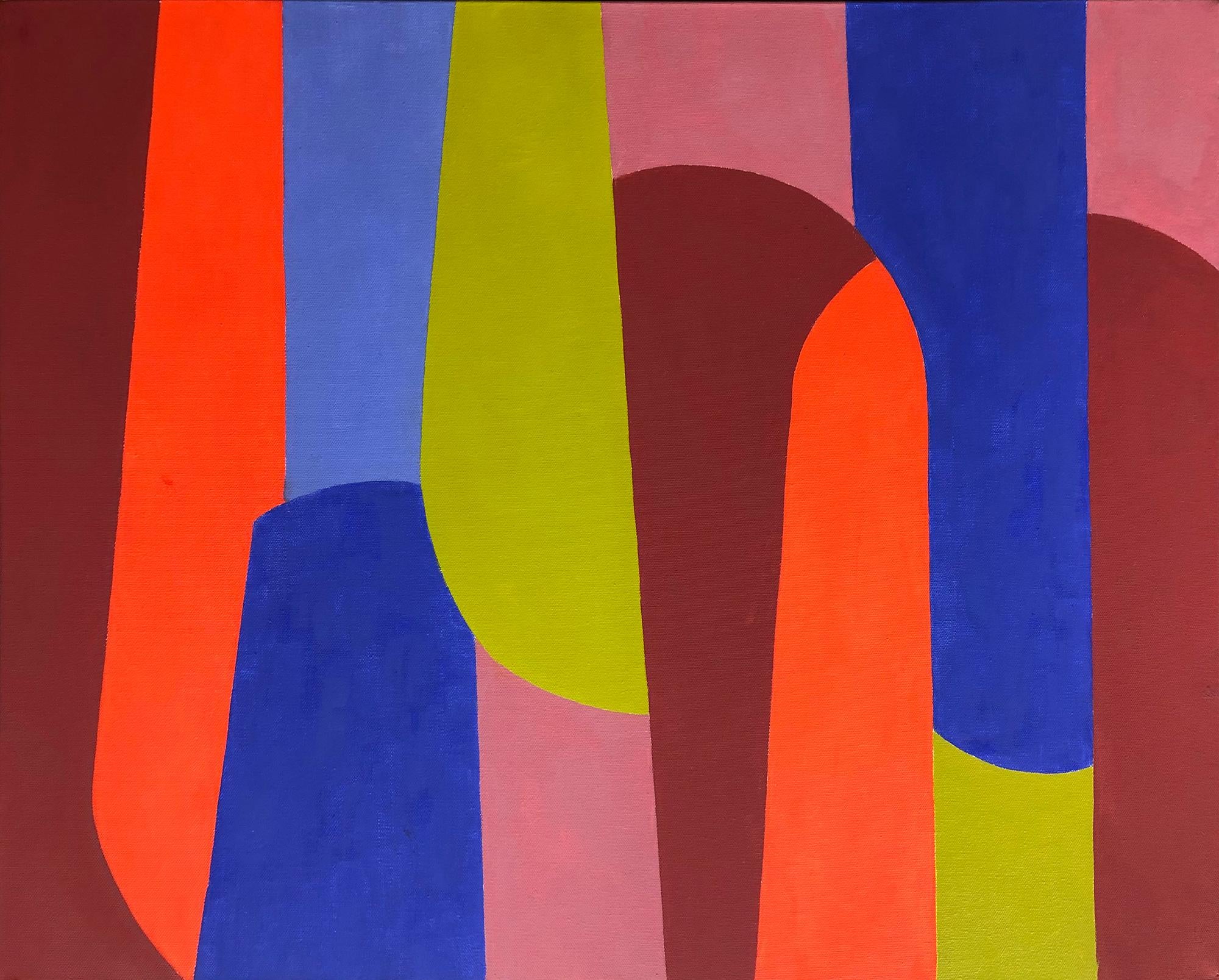 Happy Days (Geometric Abstraction, Minimalism, Josef Albers, Hard Edge) - Painting by Susan Kiefer