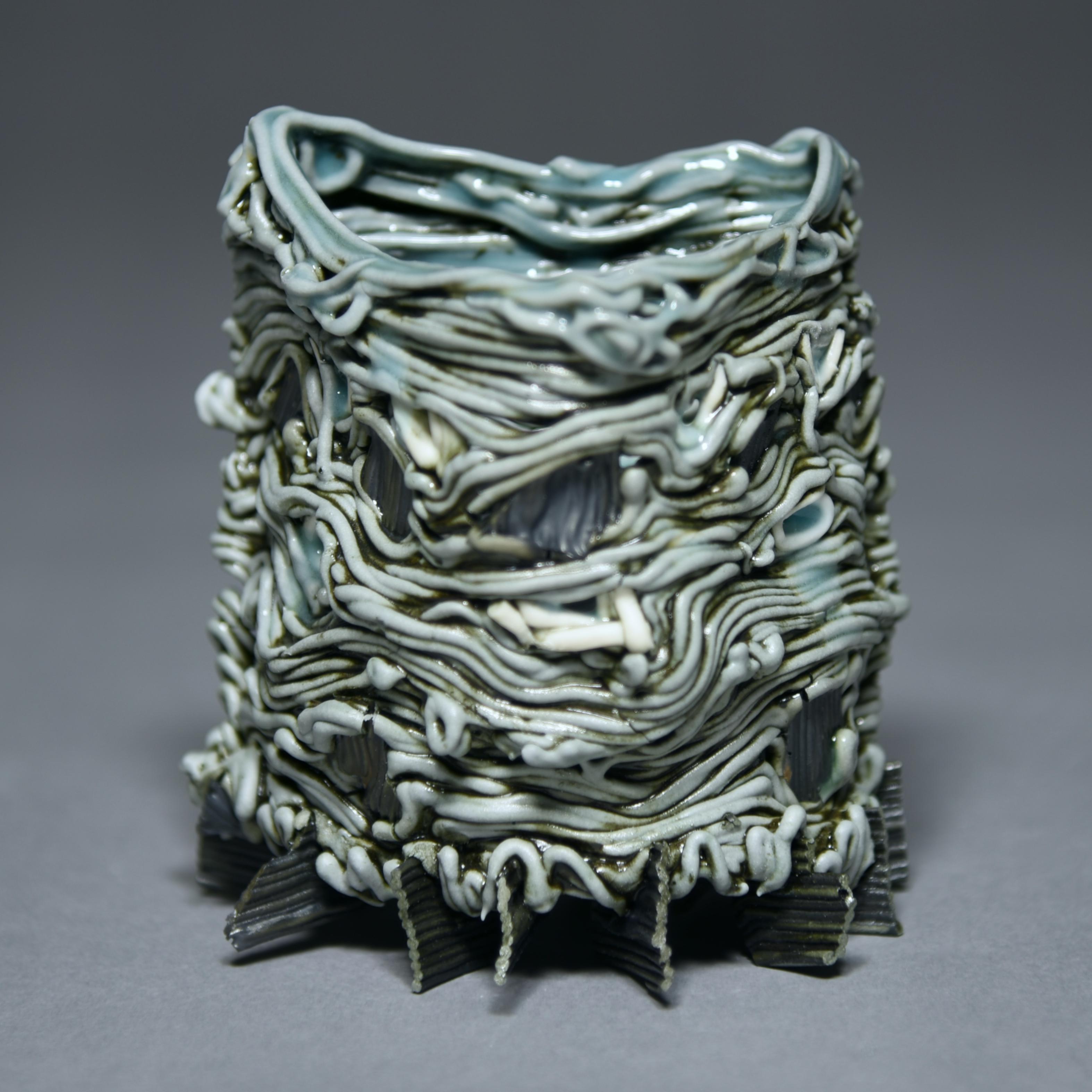 Terms Cup (gray/silver) - Sculpture by Stephanie Lanter