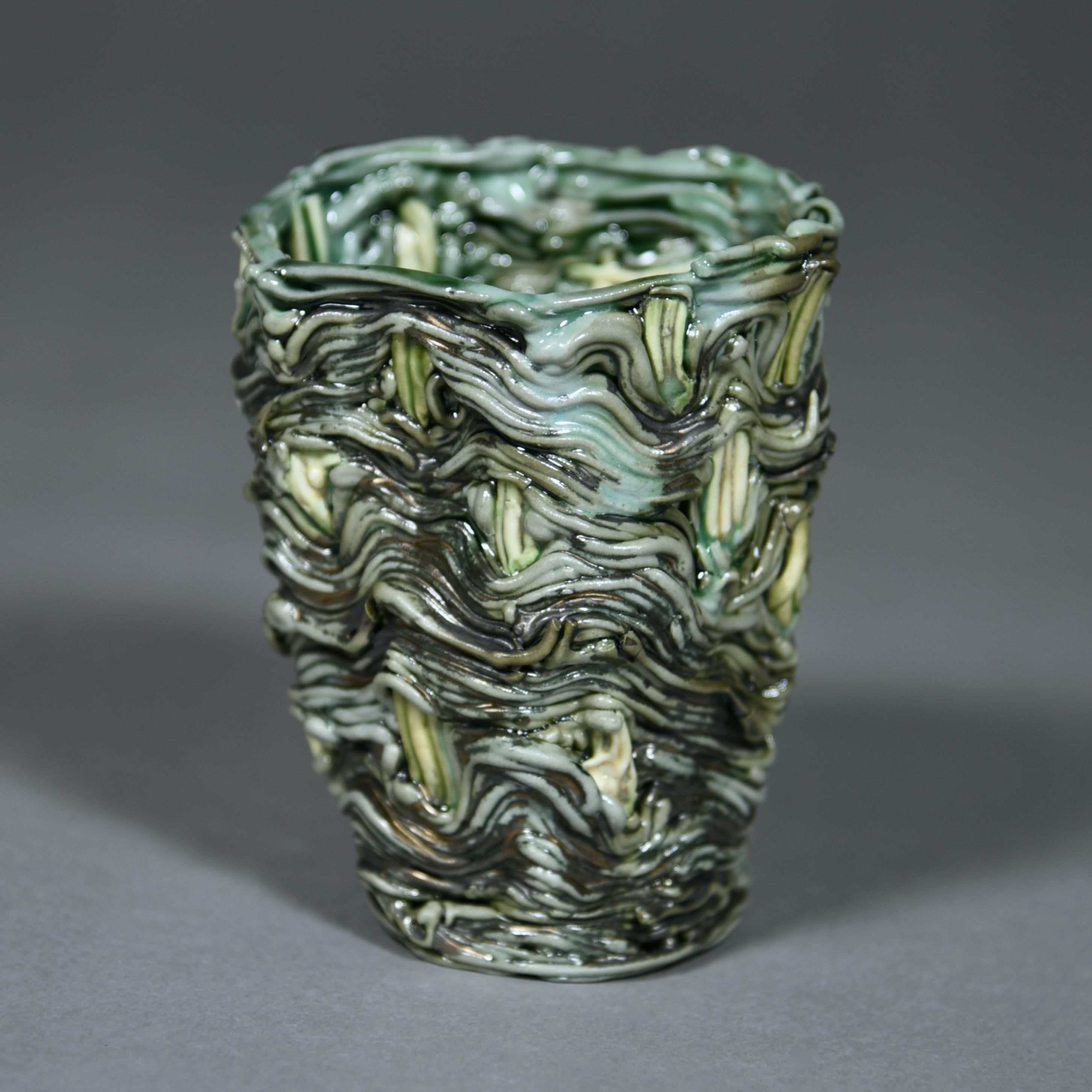 Terms Cup (gray/cream) - Sculpture by Stephanie Lanter
