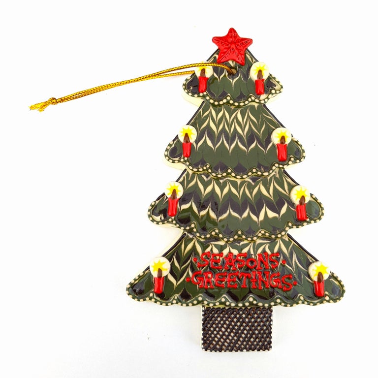 Irma Starr Christmas Tree With Red Star And Red Candles From The Christmas Series For Sale At 1stdibs