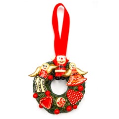 Christmas Wreath with Angels, Hearts and Peppermint Candy
