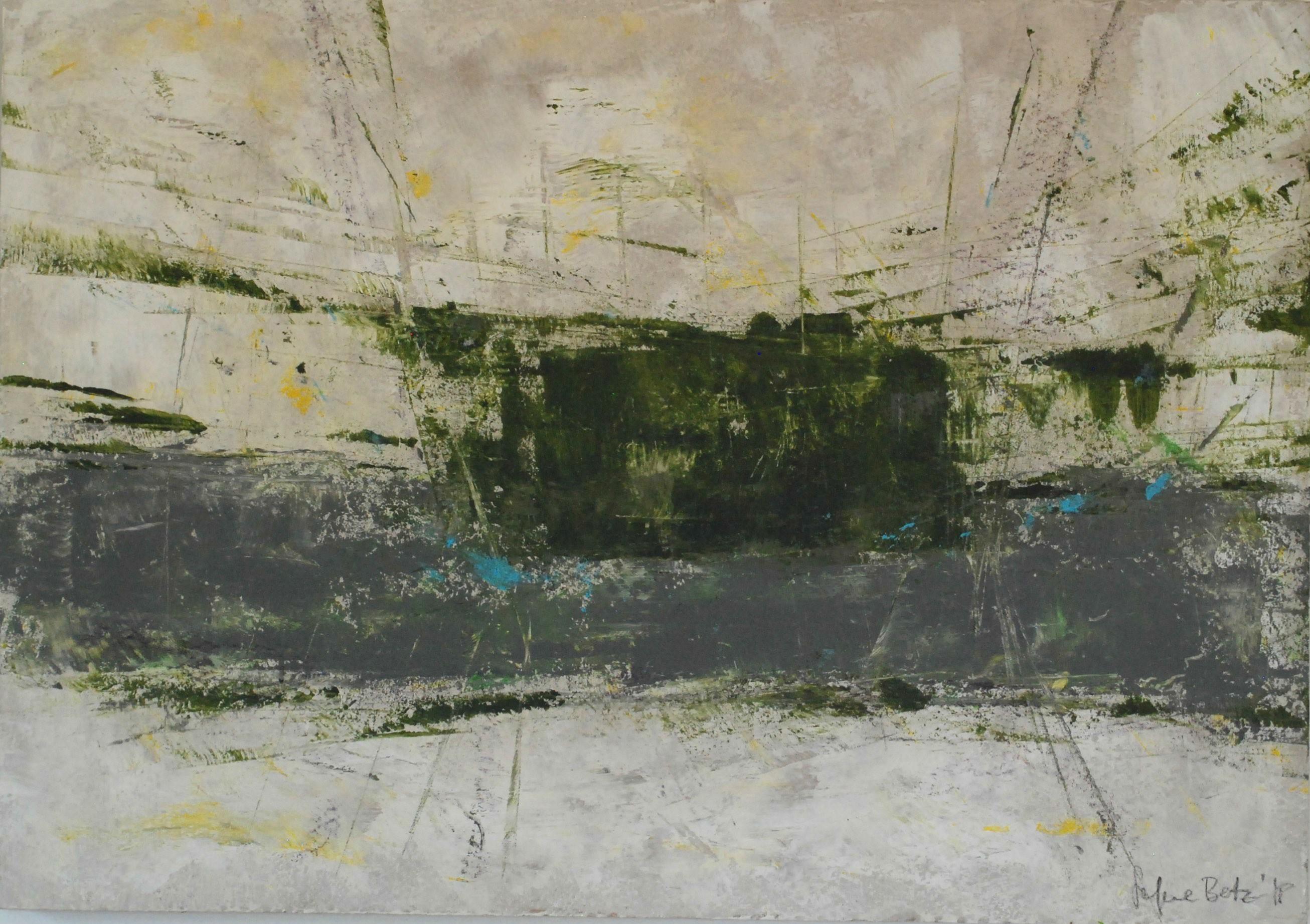 Green Explosion I - Painting by Stefanie Betz