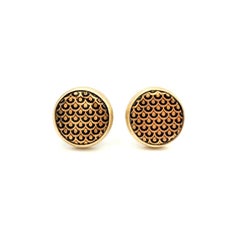 Cufflinks, Black Porcelain Gold, Jewelry for Men, Sterling Silver Brass handmade