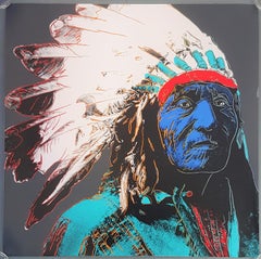 Native American Chief Portrait #2 (Pop Art, Andy Warhol) - Ships within 24h*
